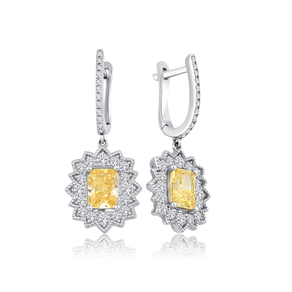 5.40 Karat Fancy Yellow Pırlanta Küpe (8 ayar 5.1Gr 0)