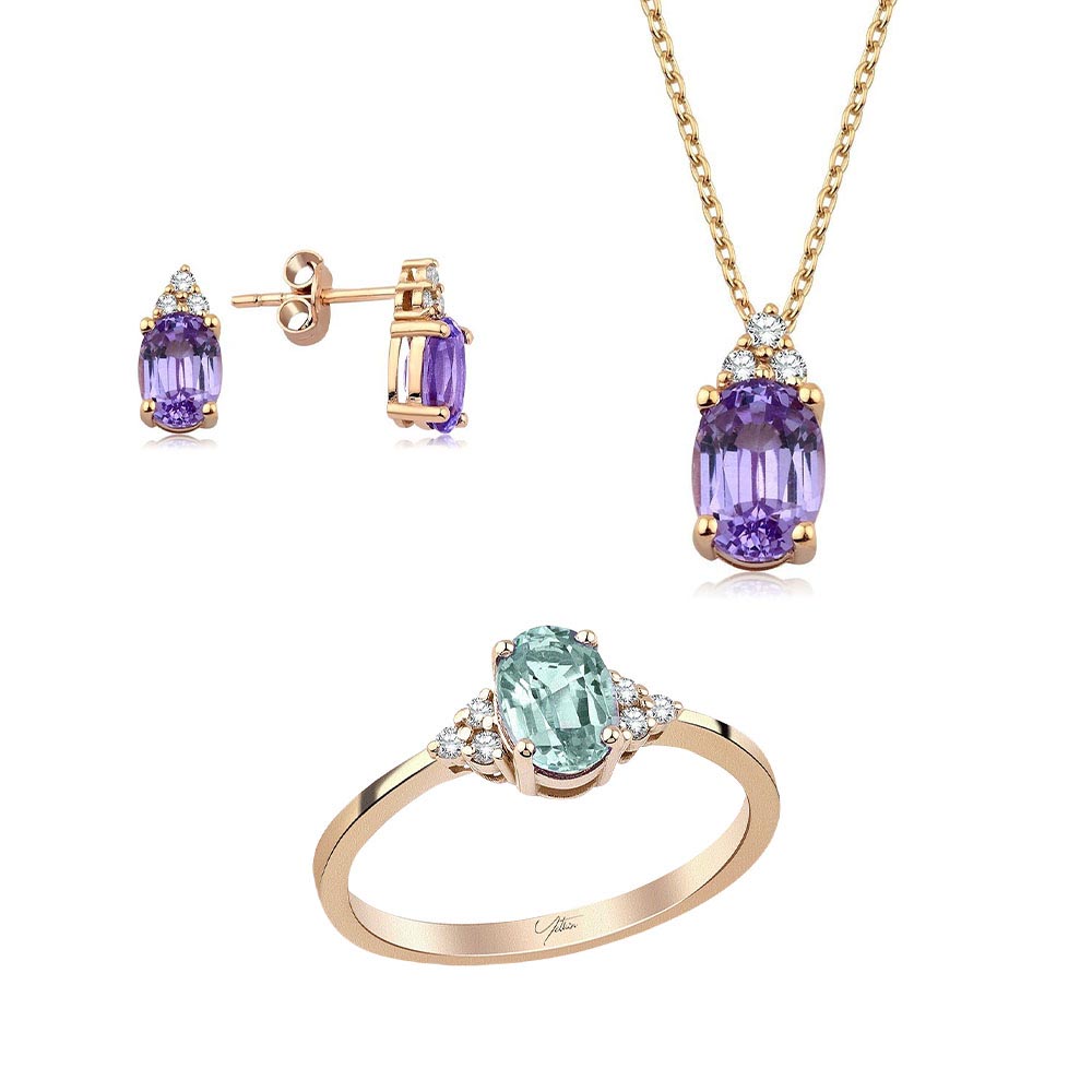 5.65 Karat Pırlanta Alexandrite Set (8 ayar 4.7Gr altin)