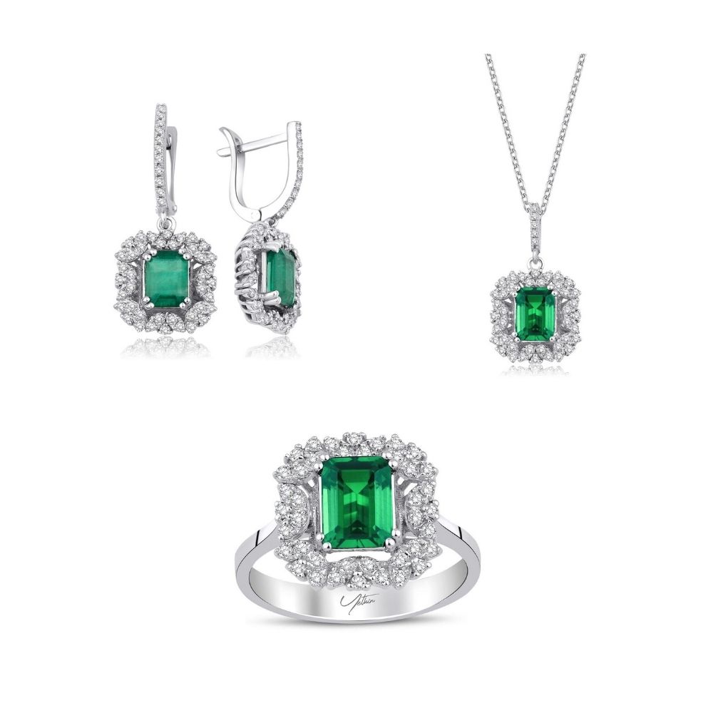 5.90 Karat Zümrüt Pırlanta Set (14 ayar 9.88Gr 0)