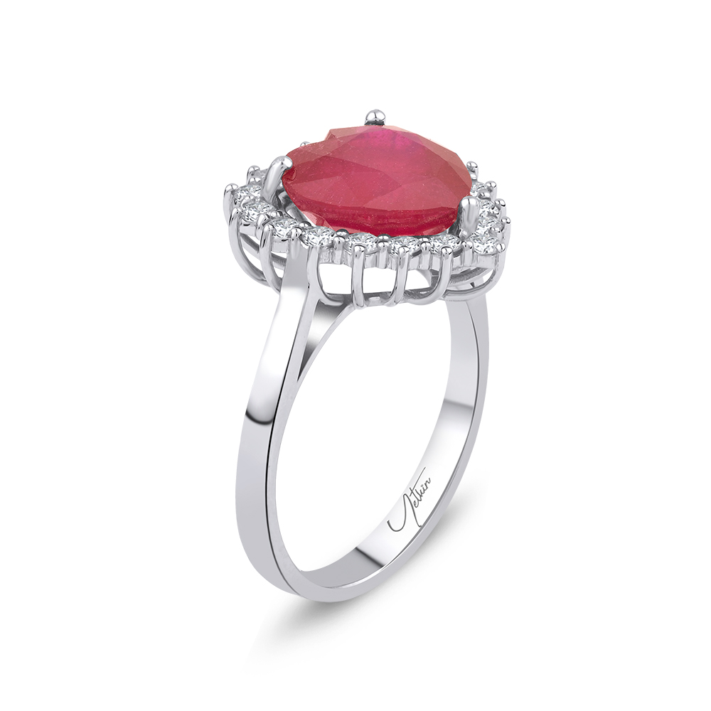 Yakut Yüzükler 6.35 Karat Pırlanta Yakut Yüzük (14 ayar 4.55Gr 0)