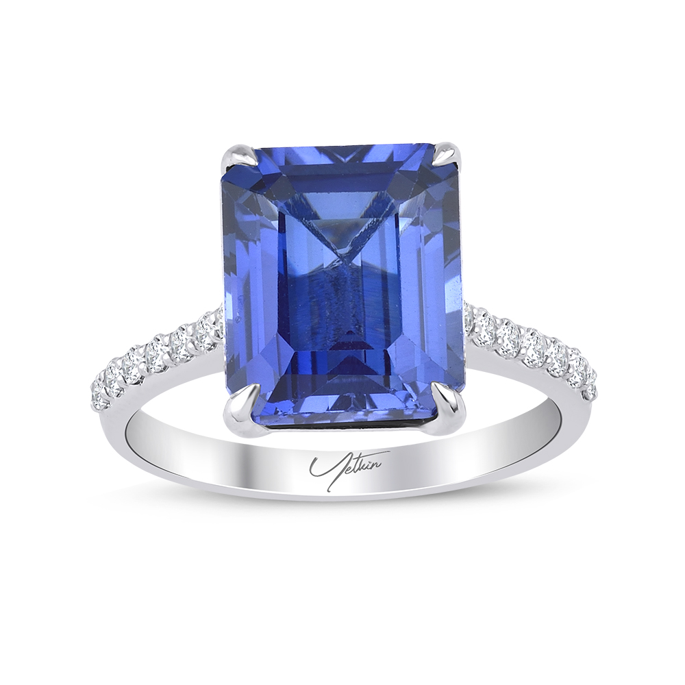 6.90 Karat Pırlanta Safir Yüzük (8 ayar 4.1Gr )